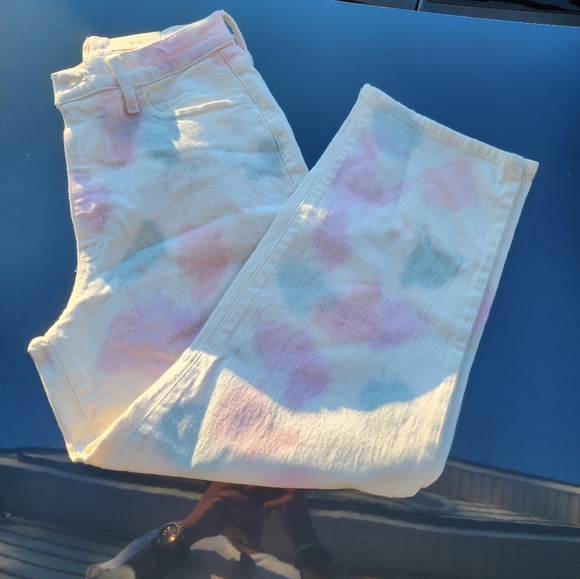 Universal Thread Jeans pants White Pink Blue Bleached - Picture 10 of 11